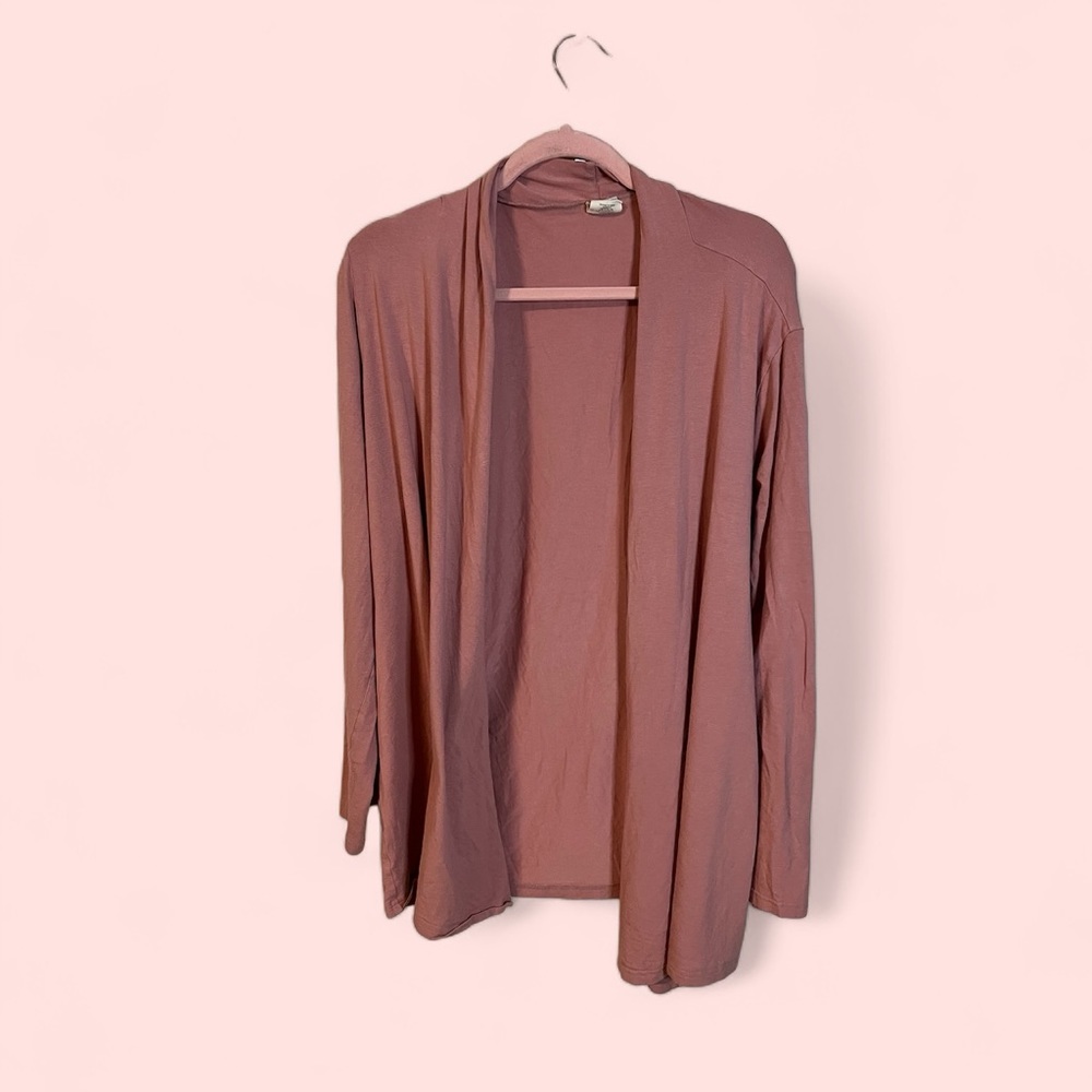 Elegant Mauve Open-Front Cardigan